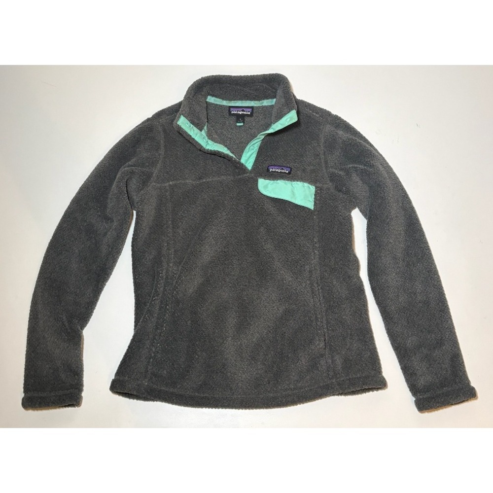 Patagonia Re-Tool Snap-T Pullover Deep Pile Jacket Women's Grey/Mint | Small